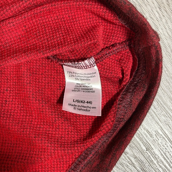 Red Marled Men’s L SwissTech Long sleeve Quarter Zip Shirt - Picture 5 of 6